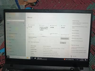 Intel Core i7 8th generation 16 gb ram 256 gb ssd