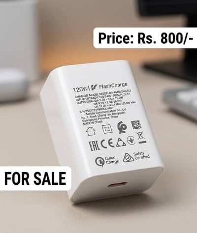 Original Vivo 120W FlashCharge Fast Charger | Price: Rs. 800 Only!