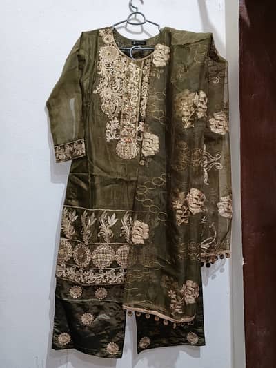 Fancy Organza Ready to Wear 3-Piece Formal Suit - Used Once