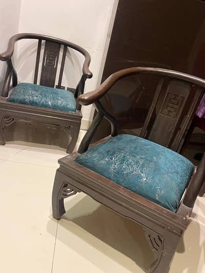 Wooden Sofa Set 3-Piece | 2 Single + 1 Double Seater | Good Condition