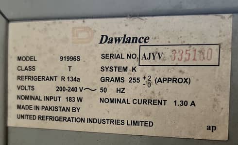Dawlance 18 Cu Ft Refrigerator – Used – Excellent Condition