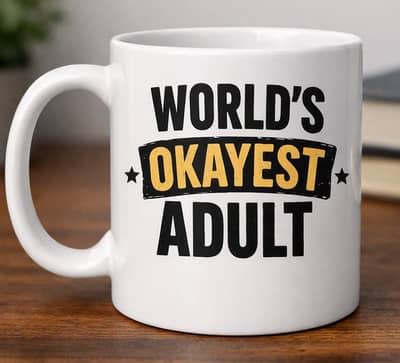 World's Okayest Adult - Mug Design Digital File