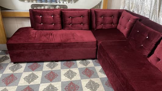 L shape sofa velvet self made