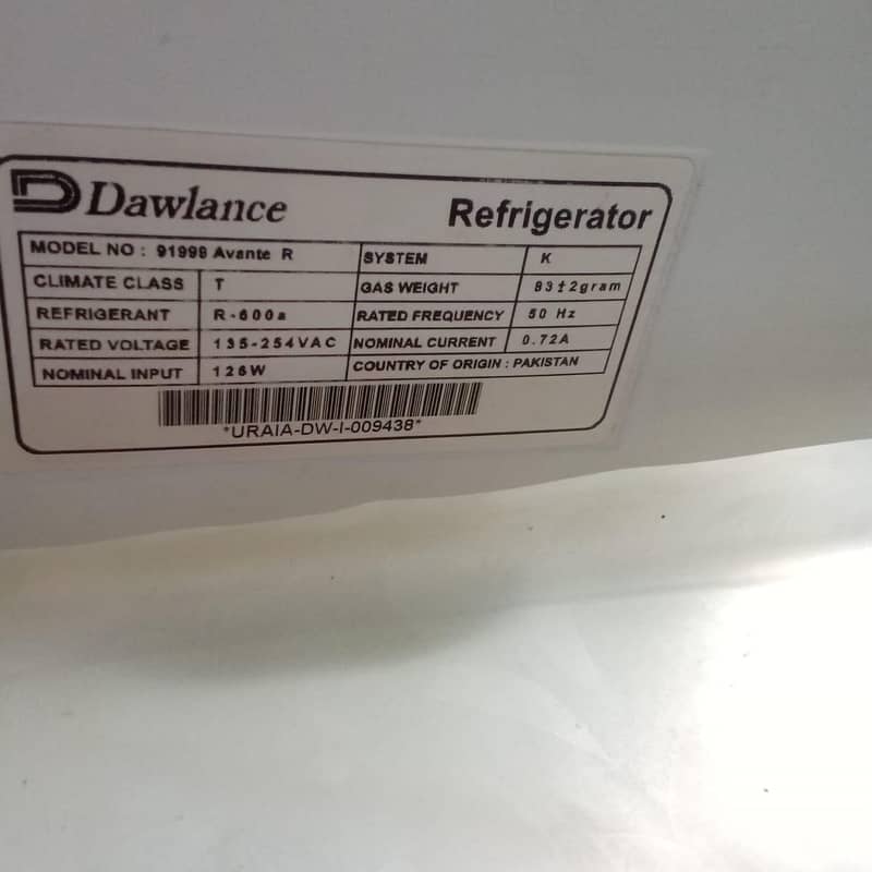 DAWLANCE REFRIGERATOR 5