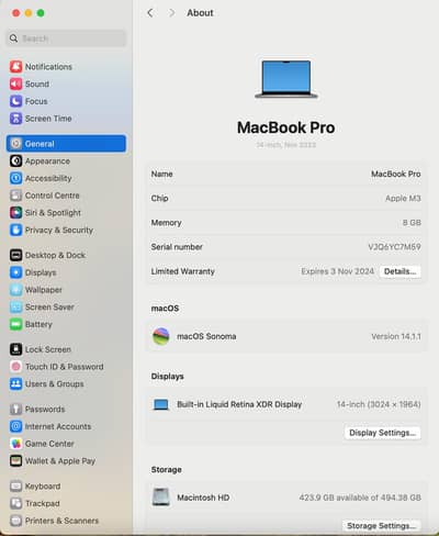 Macbook Pro M3 2023