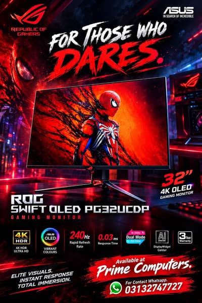Asus Rog 32 Inch OLED Gaming Monitor 4k 240Hz For professional Gamers