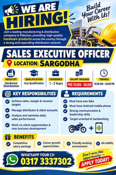 Sales Executive Officer (SARGODHA)