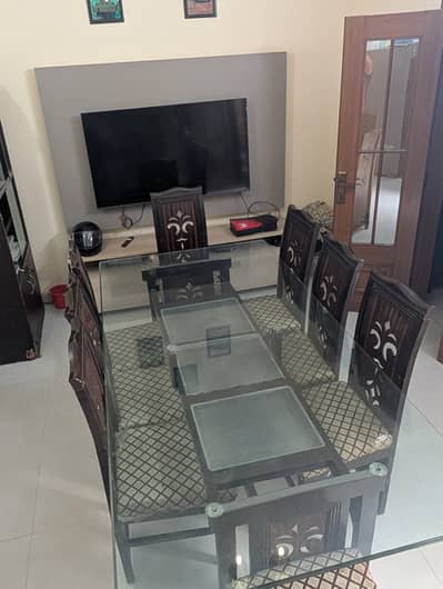 8 Seater Solid Wood Dining Table – Used, Good Condition
