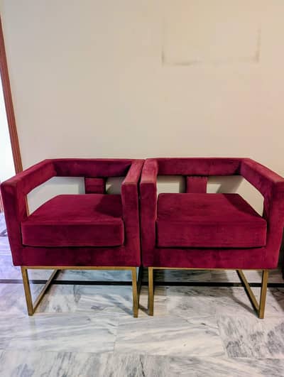 ​Luxury Velvet Sofa and Single Armchairs Set
