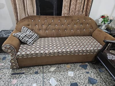 Sofa Set with 3 Glass Table
