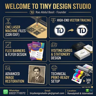 CNC Laser Cutting Design (CDR/DXF) & Graphic Design Services