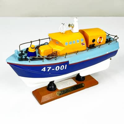 Vtg Hanah Handcrafted Wooden Thames Lifeboat Model | Made in England