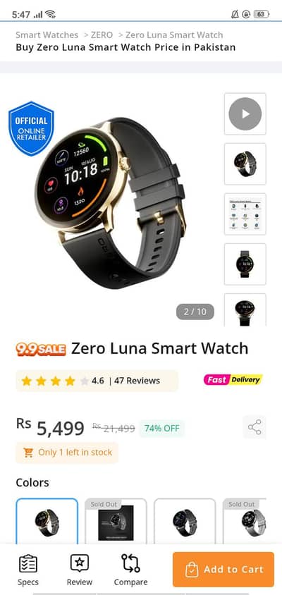 Zero lifestyle Luna watch for sale