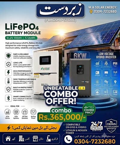 solar inverter and battery combo package