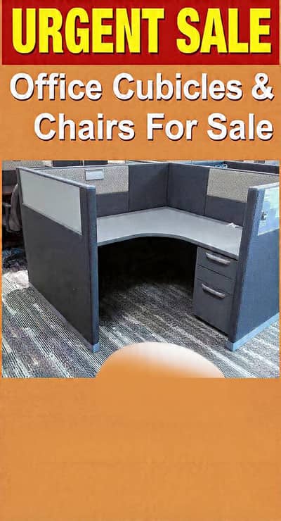 Office cubicles and chairs for urgent sale