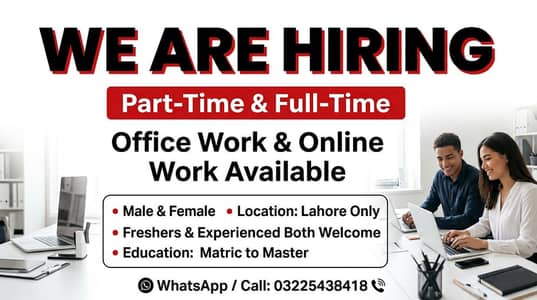 Part Time Work Available for Male and Female