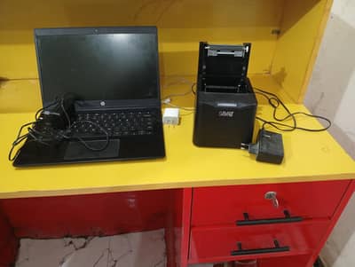 Chrome Laptop with invoice machine