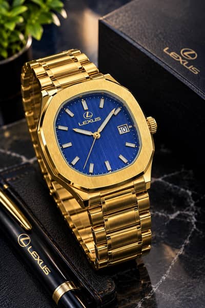 ⌚ Luxury Lexus Blue Dial Gold Watch