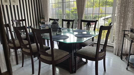 Dining table set with 8 chairs