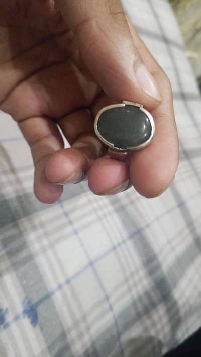 pure chandi silver ring with original stone aqeeq