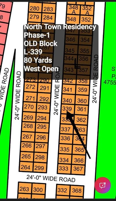80 Yards Plot- WEST OPEN, OLD BLOCK