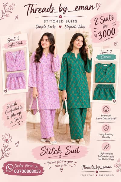 2 Stitched Suits Only Rs. 3000 | Stylish & Comfortable