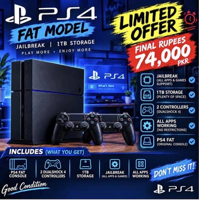 PS 4 fat jail break 1TB brand new condition