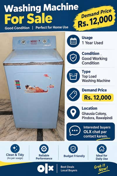 SOGO Washing Machine for sale