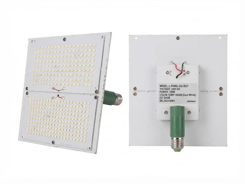 High-Brightness LED Panel Light (E27 Screw Base - Square) 0