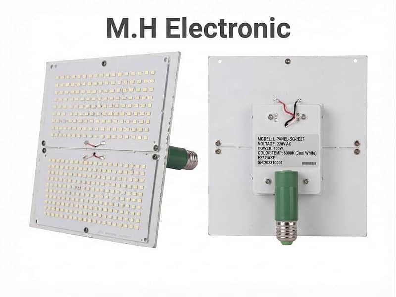 High-Brightness LED Panel Light (E27 Screw Base - Square) 1