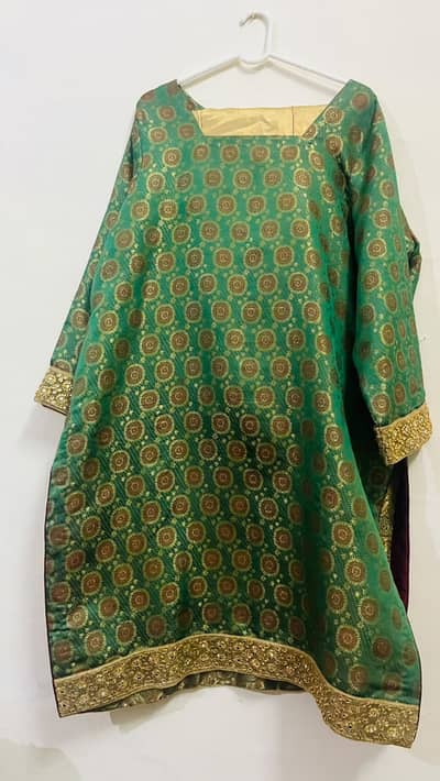 Elegant Green & Gold Fancy Formal Shirt