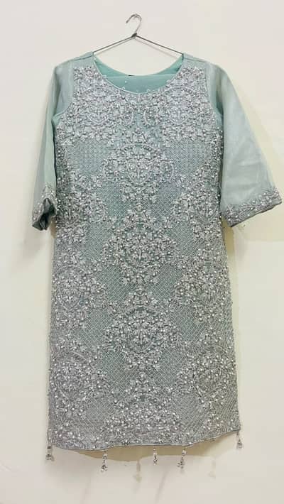 Mint Green Heavy Embroidered Formal Dress / Kameez