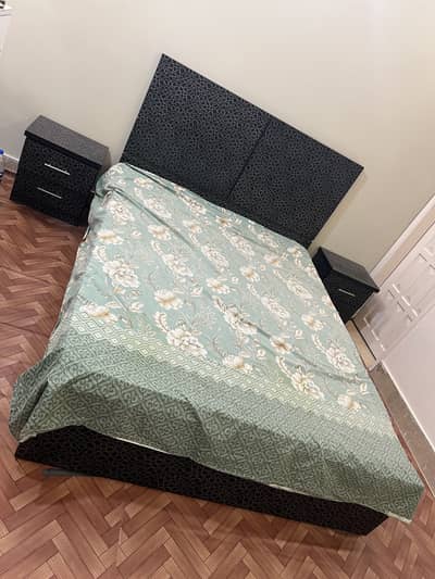 Bed queen size and two  side tables