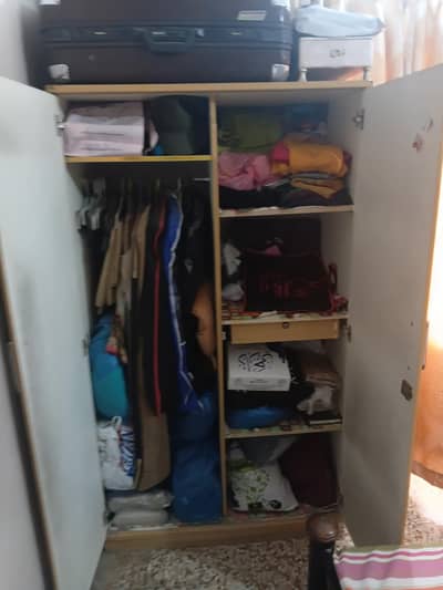 Wooden 2-Door Wardrobe / Almari available for sale.