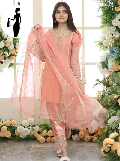 3 piece suit organza