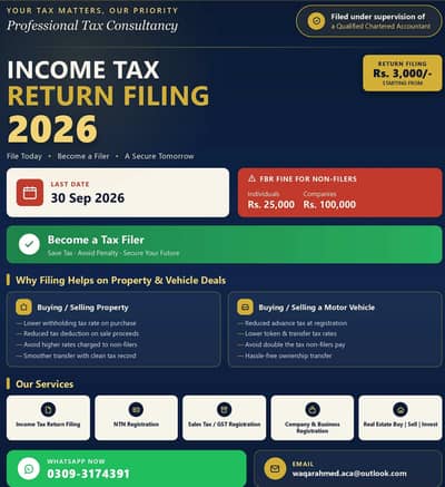 Tax Return Filing 2026