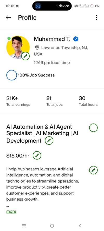 Upwork I'd From USA