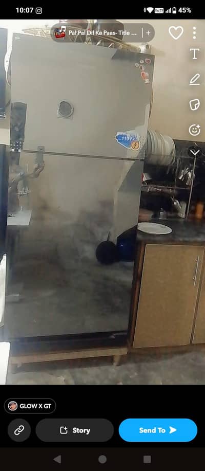 Large black fridge Kenwood