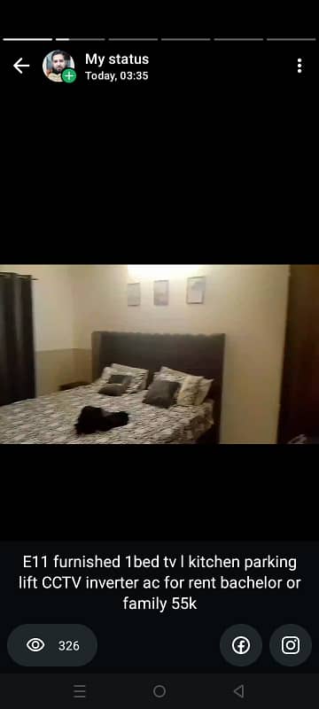 E11 furnished 1bed apartment for rent