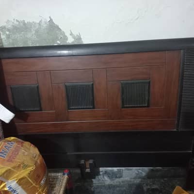 bed set with side table with showcase
