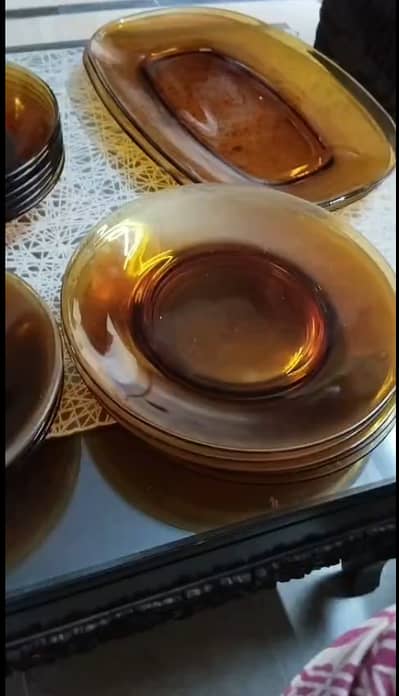Amber Glass Dinner Set (43 Piece)