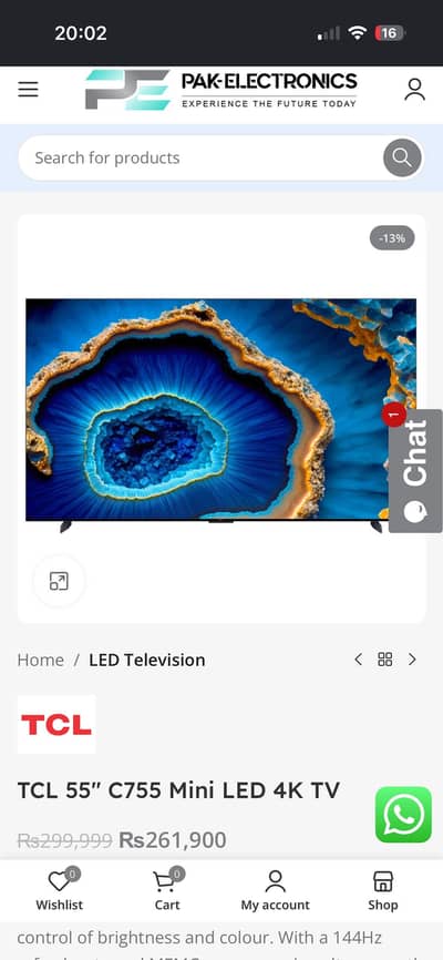 TCL C755 55” miniLED  144Hz gaming support