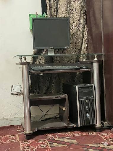Compact Computer Desk / Study Table with Tempered Glass Top