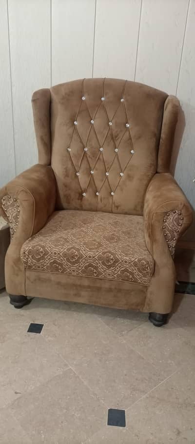 Premium  5 seater sofa set+ 2 high back chairs +1 round table