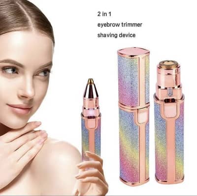 Rechargeable 2 in 1 Eyebrow Trimmer and Facial Shave Multicolor