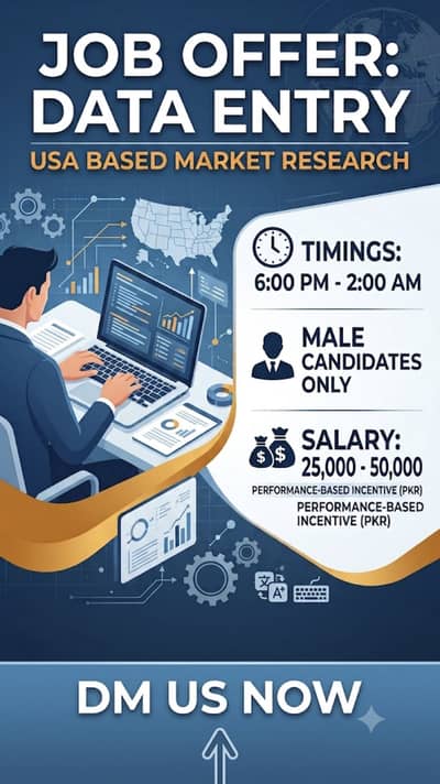 Digital Data Entry & Market Research Sep and Oct Hiring Bahria orchard