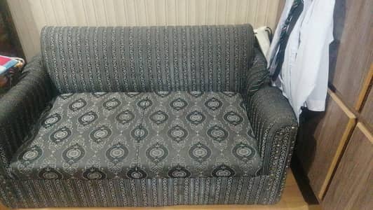 5 seater Black and white sofa with embroidery work