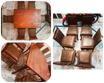 Original shesham wood dinning table and chairs