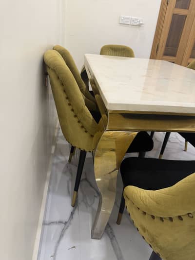 Dinning Table With Marble top and 6 Chairs