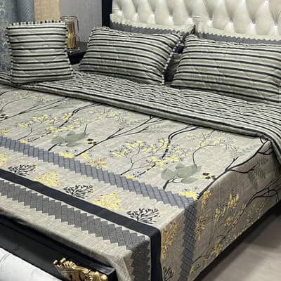 Premium Quilted Bedsheets with Floral Design